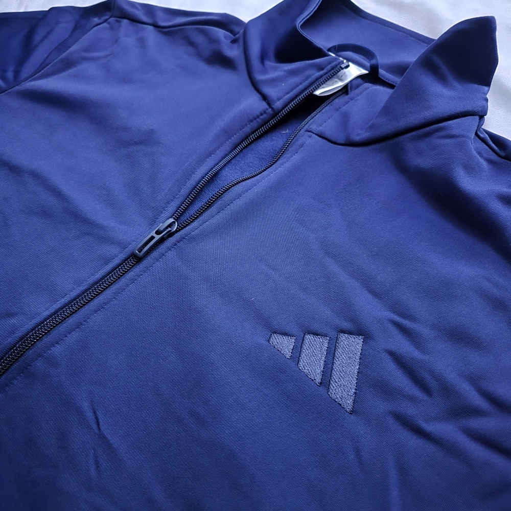 Adidas Men’s Large Full Zip Tricot Track Jacket Dark Blue Athletic NWT